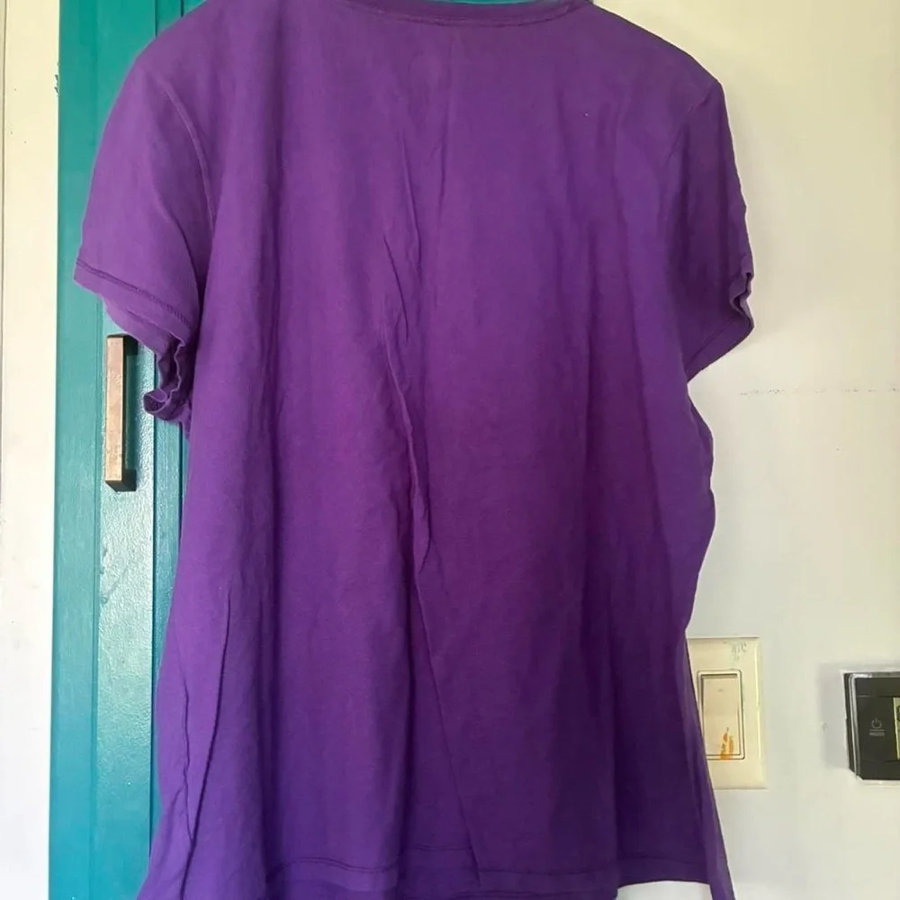 Hanes Women’s Purple Short-Sleeve Tee with Pink Paisley Graphic